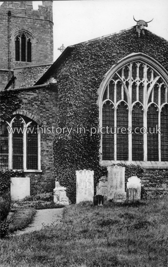 St Andrew's Church, showing East Window and Bull's Head, Hornchurch, Essex. c.1913